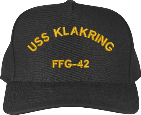 USS Klakring FFG-42 Ship Text Only Custom Embroidered Cap
