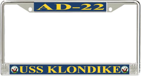 USS Klondike AD-22 License Plate Frame