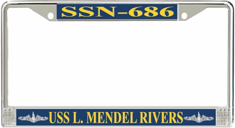 USS L. Mendel Rivers SSN-686 License Plate Frame