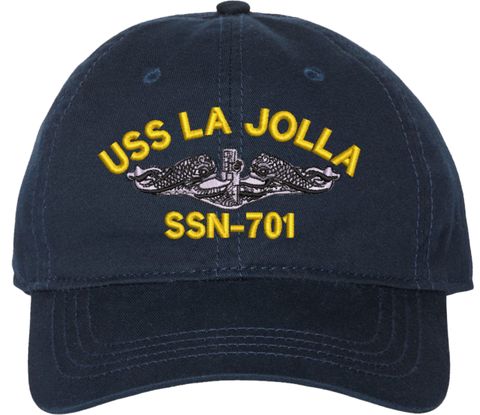 USS La Jolla SSN-701 with Dolphins Unstructured Dad Cap