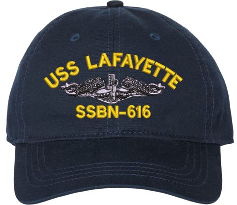USS Lafayette SSBN-616 with Dolphins Unstructured Dad Cap
