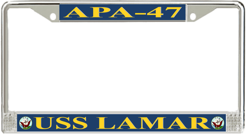 USS Lamar APA-47 License Plate Frame