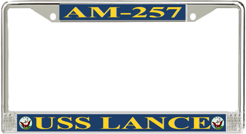 USS Lance AM-257 License Plate Frame