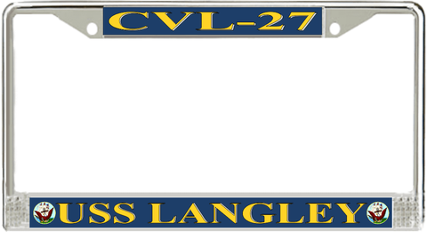 USS Langley CVL-27 License Plate Frame