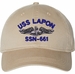 USS Lapon SSN-661 with Dolphins Unstructured Dad Cap