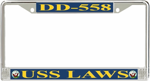 USS Laws DD-558 License Plate Frame