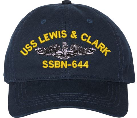 USS Lewis And Clark SSBN-644 with Dolphins Unstructured Dad Cap