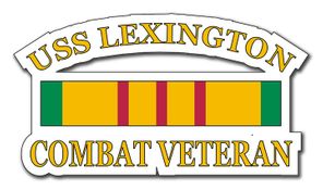 USS Lexington CV-16 Vietnam Combat Veteran with Ribbon Decal