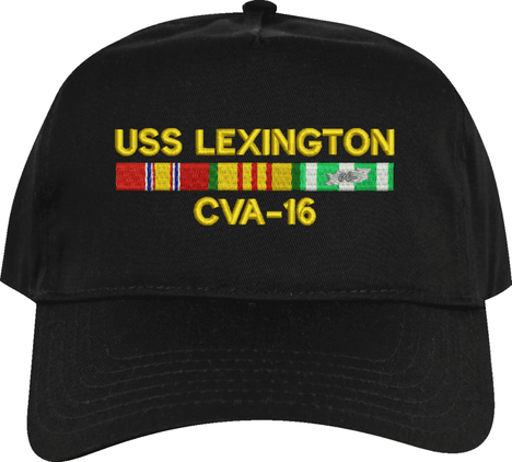 USS Lexington CVA-16 with Vietnam Service Ribbons Embroidered Cap