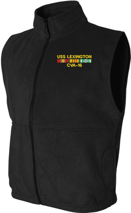 USS Lexington CVA-16 with Vietnam Service Ribbons Fleece Vest