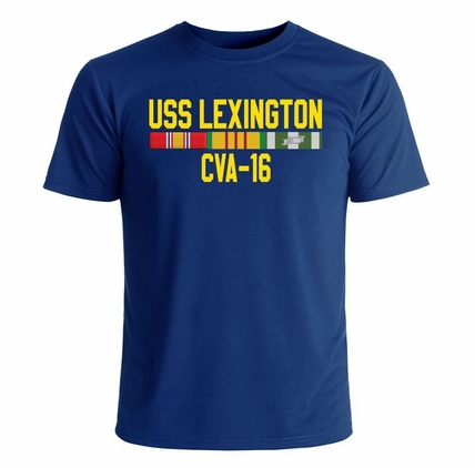 USS Lexington CVA-16 With Vietnam Service Ribbons Printed T-Shirt