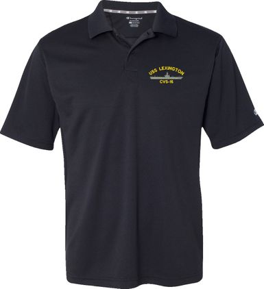 USS Lexington CVS-16 Moisture Wicking Polo