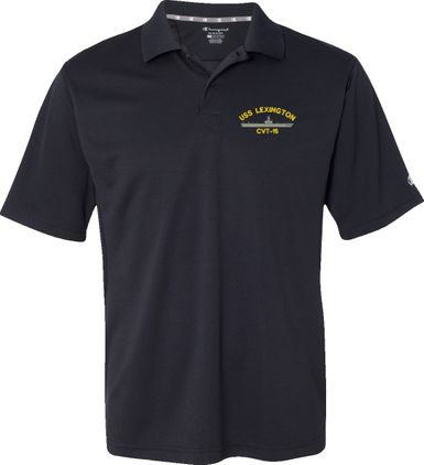 USS Lexington CVT-16 Moisture Wicking Polo