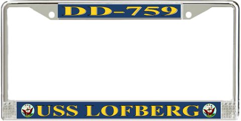 USS Lofberg DD-759 License Plate Frame