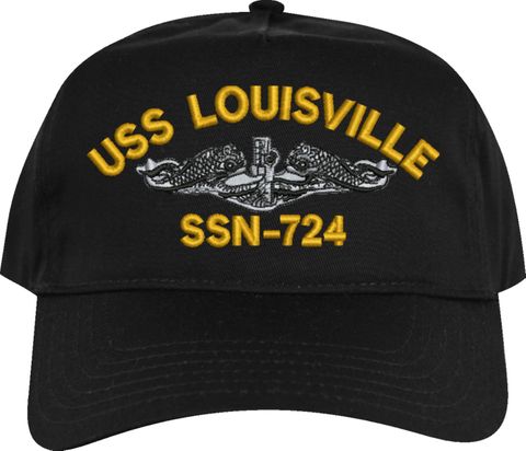 USS Louisville SSN-724 w/Dolphins Embroidered Cap