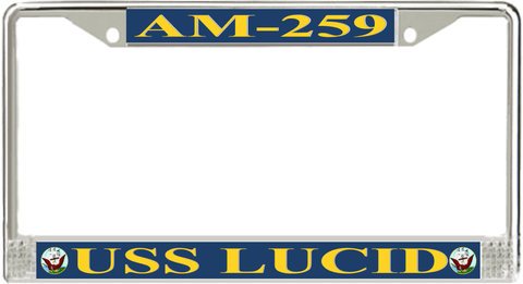 USS Lucid AM-259 License Plate Frame