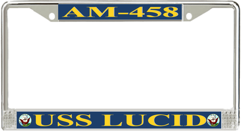 USS Lucid AM-458 License Plate Frame