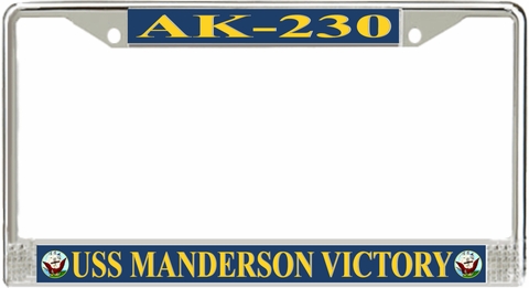 USS Manderson Victory AK-230 License Plate Frame