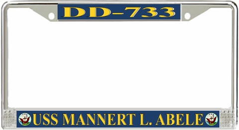 USS Mannert L. Abele DD-733 License Plate Frame