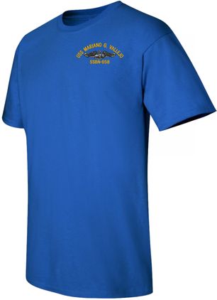 USS Mariano G. Vallejo SSBN-658 (Silver Dolphins) Royal Blue Short Sleeve T-Shirt Large