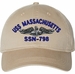 USS Massachusetts SSN-798 with Dolphins Unstructured Dad Cap