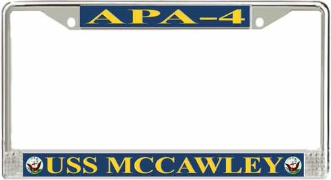 USS McCawley APA-4 License Plate Frame