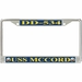 USS McCord DD-534 License Plate Frame
