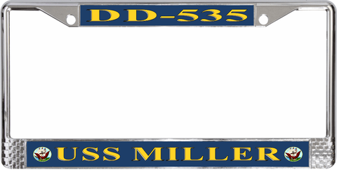 USS Miller DD-535 License Plate Frame