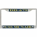 USS McNair DD-679 License Plate Frame