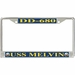 USS Melvin DD-680 License Plate Frame