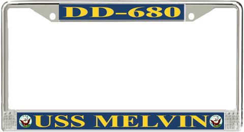USS Melvin DD-680 License Plate Frame