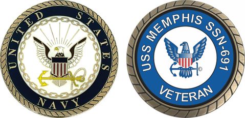USS Memphis SSN-691 Veteran Challenge Coin