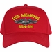 USS Memphis SSN-691 with Dolphins Custom Embroidered Cap