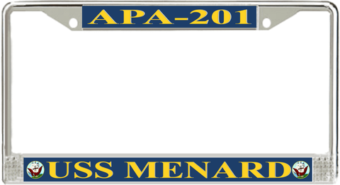 USS Menard APA-201 License Plate Frame