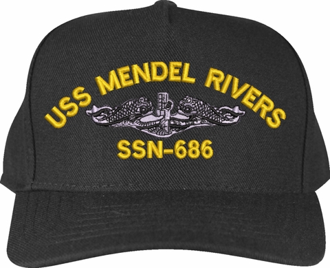 USS Mendel Rivers SSN-686 with Dolphins Custom Embroidered Cap