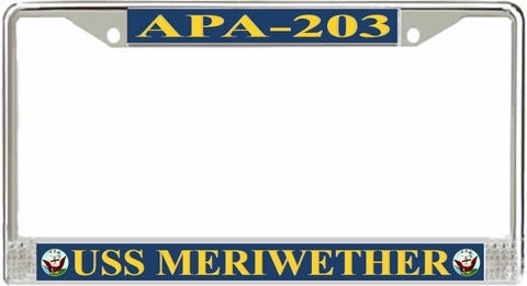 USS Meriwether APA-203 License Plate Frame