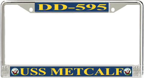 USS Metcalf DD-595 License Plate Frame