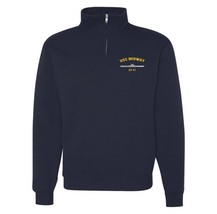 USS Midway CV-41 Printed Quarter-Zip Sweatshirt
