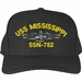 USS Mississippi SSN-782 with Dolphins Custom Embroidered Cap