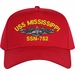 USS Mississippi SSN-782 with Dolphins Custom Embroidered Cap