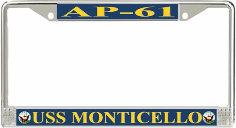 USS Monticello AP-61 License Plate Frame