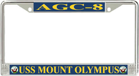 USS Mount Olympus AGC-8 License Plate Frame
