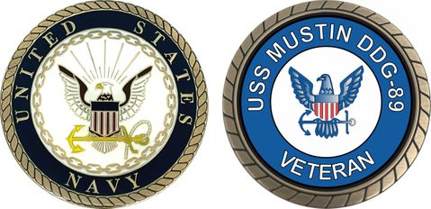 USS Mustin DDG-89 Veteran Challenge Coin