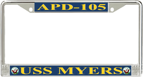 USS Myers APD-105 License Plate Frame