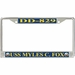 USS Myles C. Fox DD-829 License Plate Frame