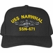 USS Narwhal SSN-671 with Dolphins Custom Embroidered Cap