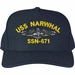 USS Narwhal SSN-671 with Dolphins Custom Embroidered Cap
