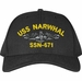 USS Narwhal SSN-671 with Dolphins Custom Embroidered Cap