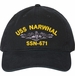 USS Narwhal SSN-671 with Dolphins Unstructured Dad Cap