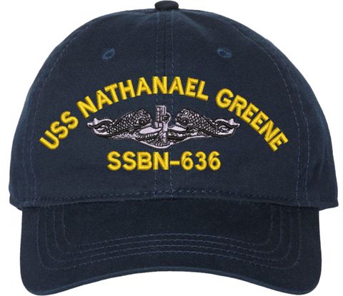 USS Nathanael Green SSBN-636 with Dolphins Unstructured Dad Cap